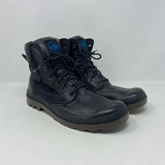 palladium black leather boots